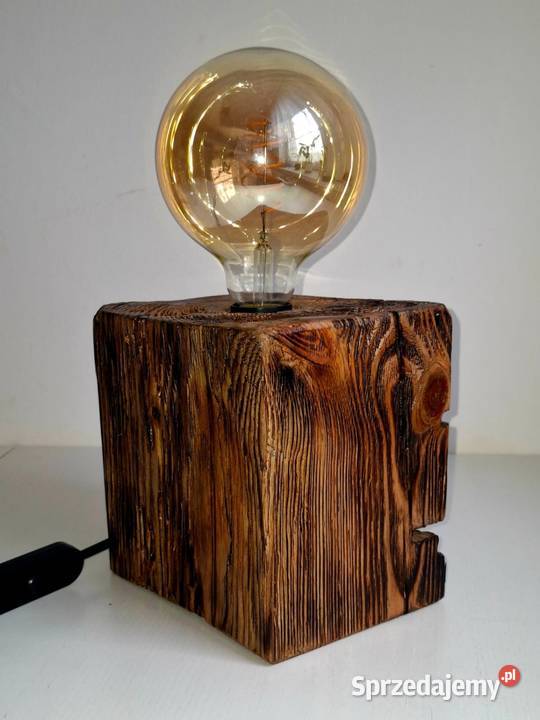 LAMPA DREWNIANA STOŁOWA RĘCZNIE WYKONANA