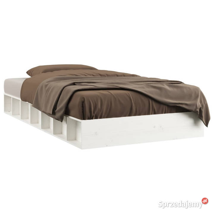 Rama łóżka biała lite drewno 135x190 WM820712 192cm Łóżka