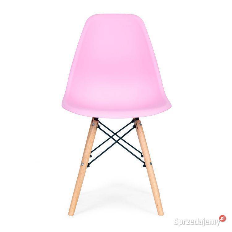 Zestaw czterech krzeseł do salonu jadalni Różowe