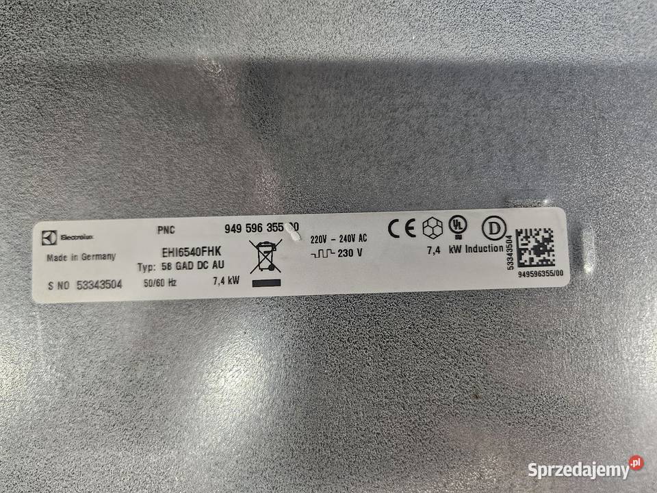 Płyta indukcyjna indukcja electrolux EHI6540FHK do zabudowy