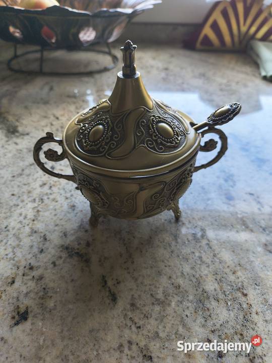 Platerowana cukiernica stare złoto Summer P śląskie Będzin