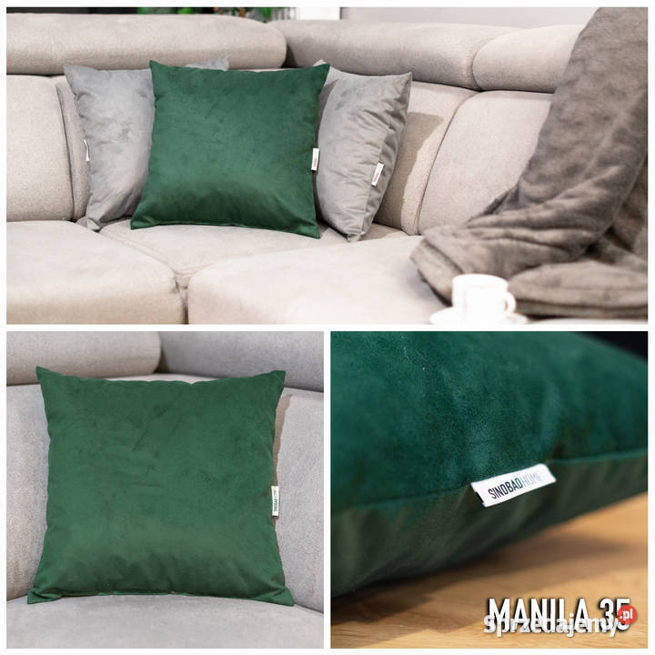 PODUSZKA WELUROWA DEKORACYJNA Z WYPEŁNIENIEM zielony podlaskie