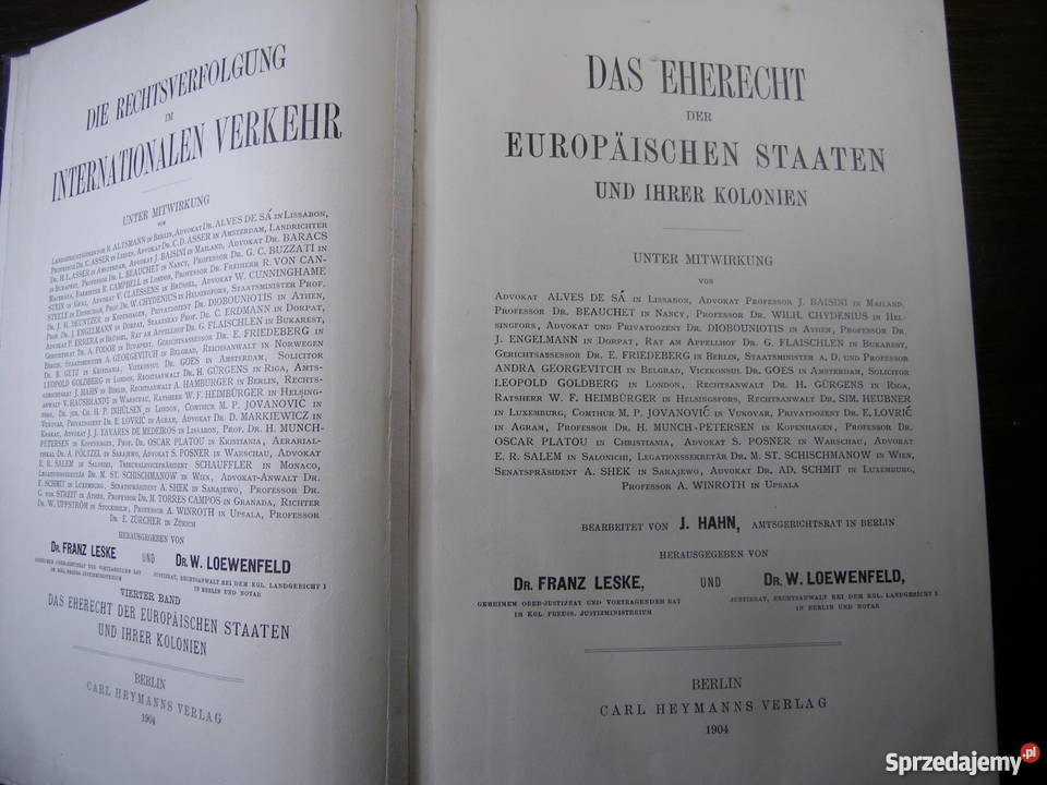 Das Eherecht der europischen Staaten und ihrer Krosno
