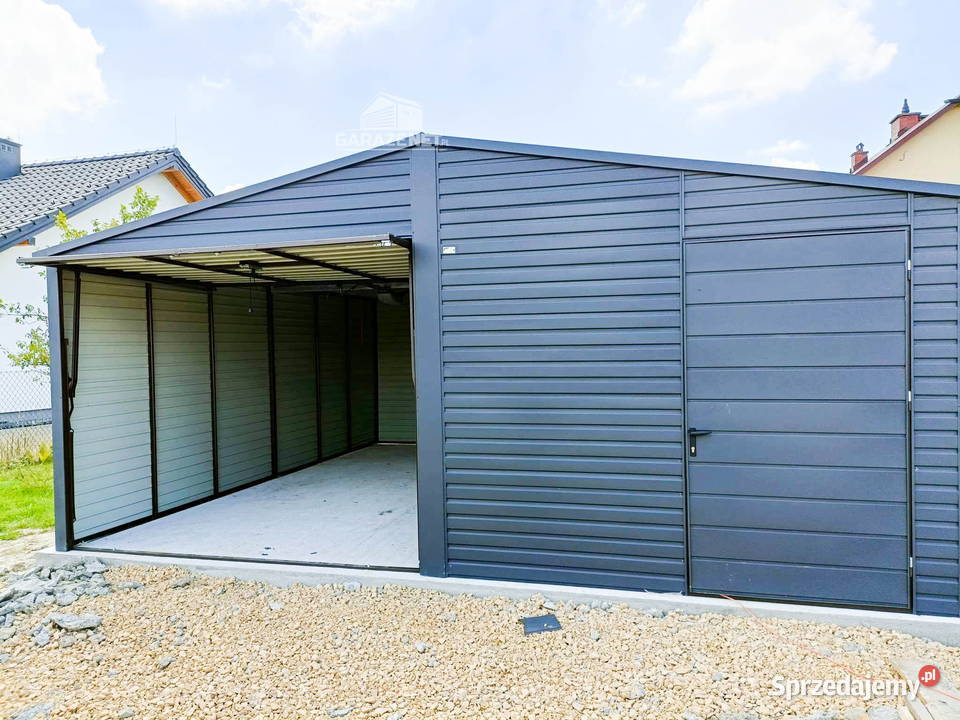 GARAŻ BLASZANY 6m x 6m DWUSPAD BRAMA UCHYLNA małopolskie Łapanów