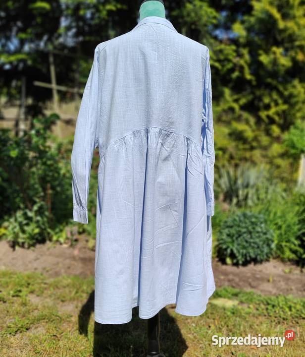 Niebieska sukienka plus size 5XL 50 bawełna Moda i Styl Szczecin