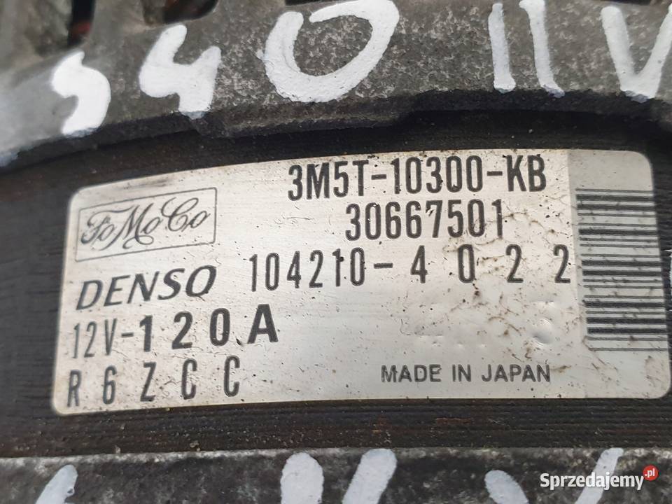 ALTERNATOR Volvo S40 II V50 16 16V 120A Chełm