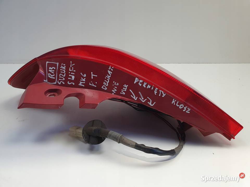 LAMPA PRAWA Suzuki Swift mk6 0408r TYLNA prawy osobowe Części samochodowe