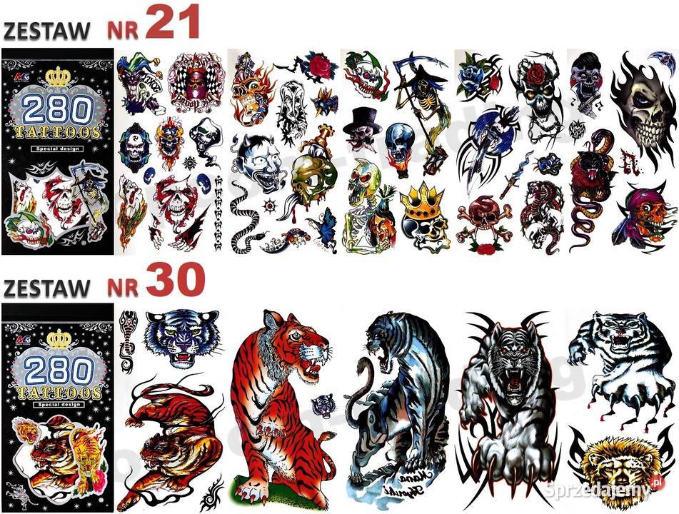 Zestaw Tatuaży Tatuaże Tymczasowe Zmywalne pomarańczowy małopolskie Mogilany