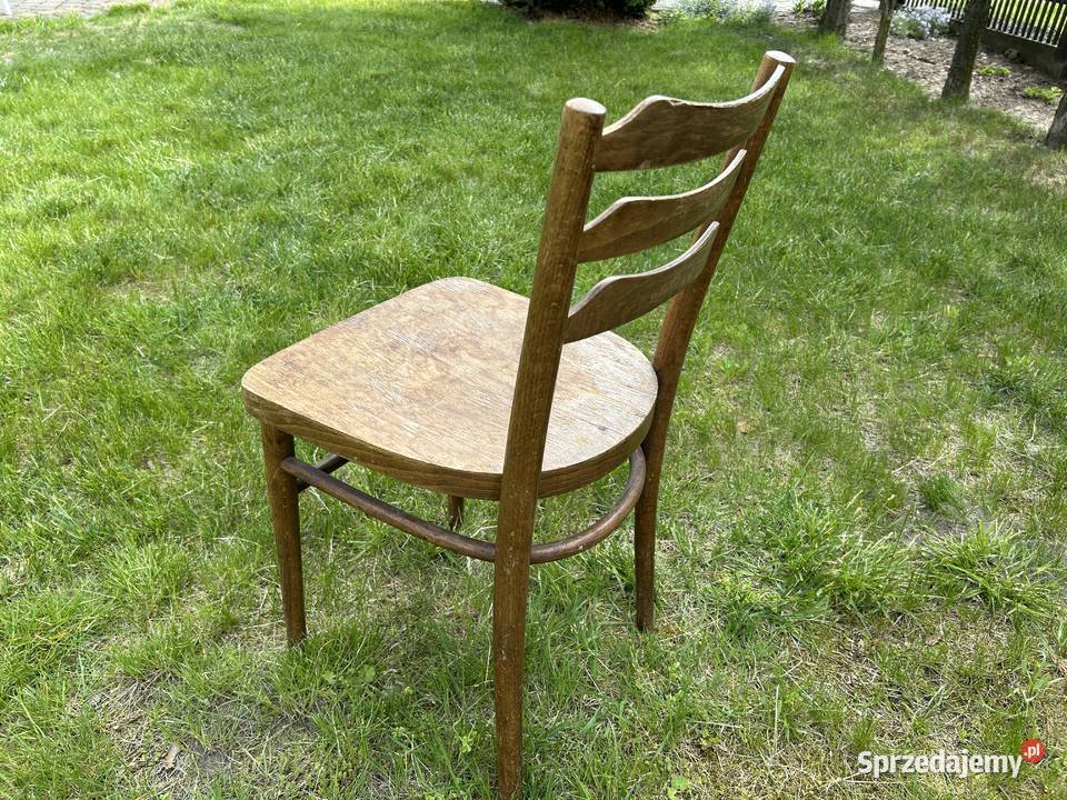 Krzesło drewniane PRL vintage retro Milanówek