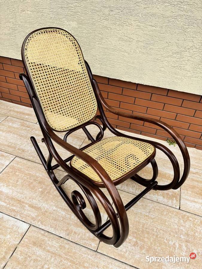 Fotel bujany z rafią na biegunach drewniany mazowieckie Warszawa