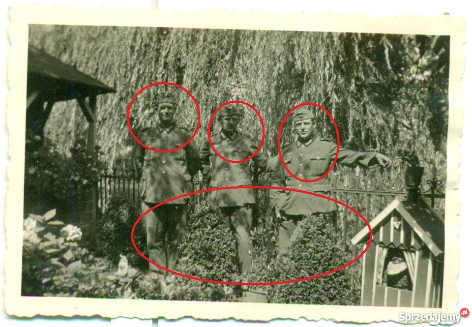 Stare zdjęcie żołnierz niemiecki grupowe 2 wojna Militaria wielkopolskie