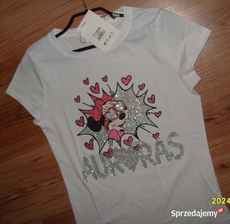 KoszulkaTshirt MIKI kolorowe cyrkonie rSM biały Moda i Styl