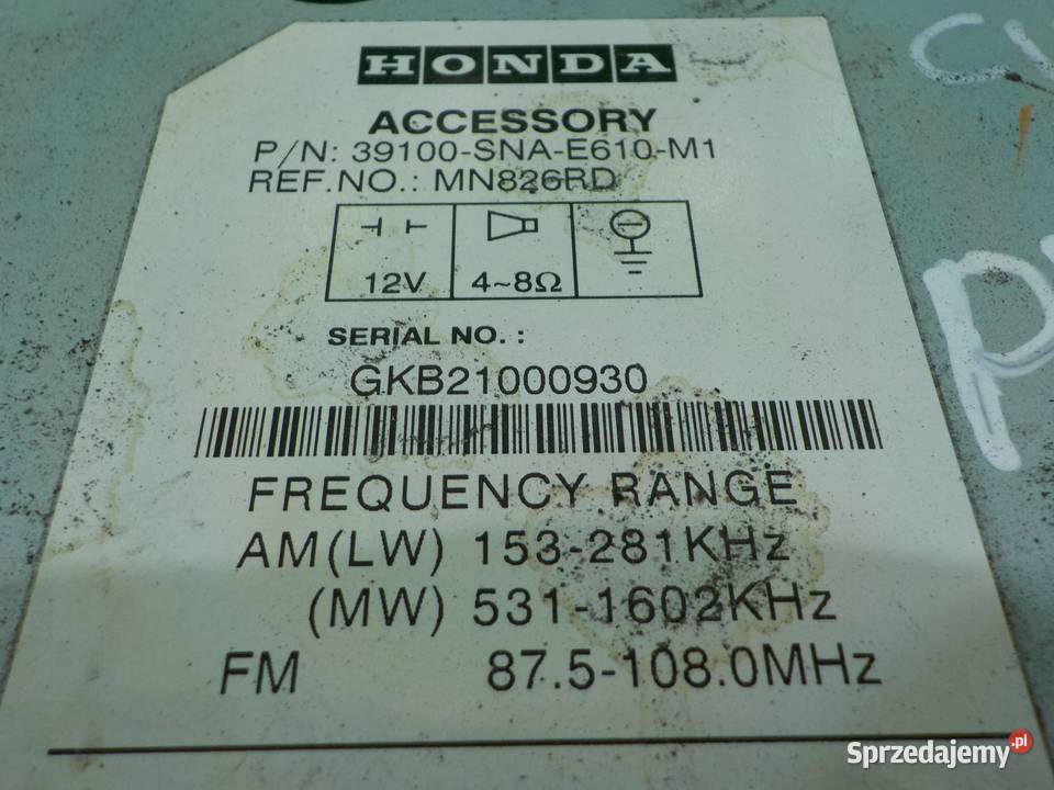 HONDA CIVIC VIII 14 IDSI 07r SEDAN 4D radio CD Suków