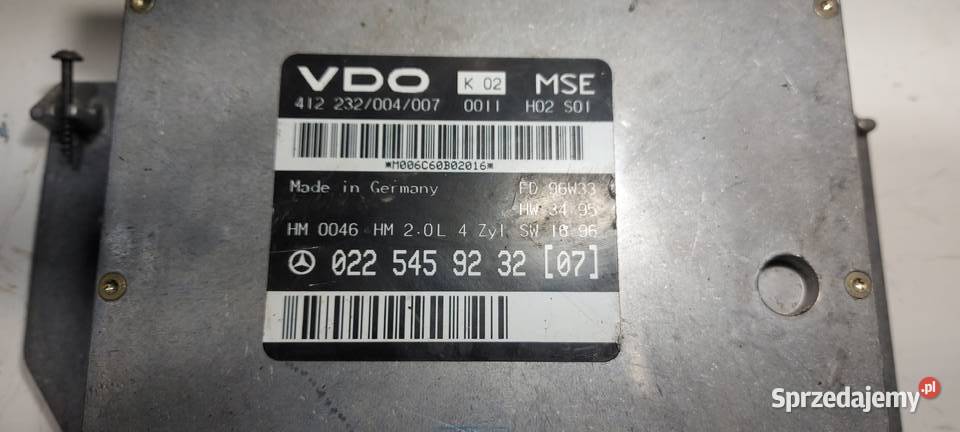Komputer silnika mercedes w210 20 0225459232 Rok produkcji 1998 wielkopolskie Zbąszyń sprzedam