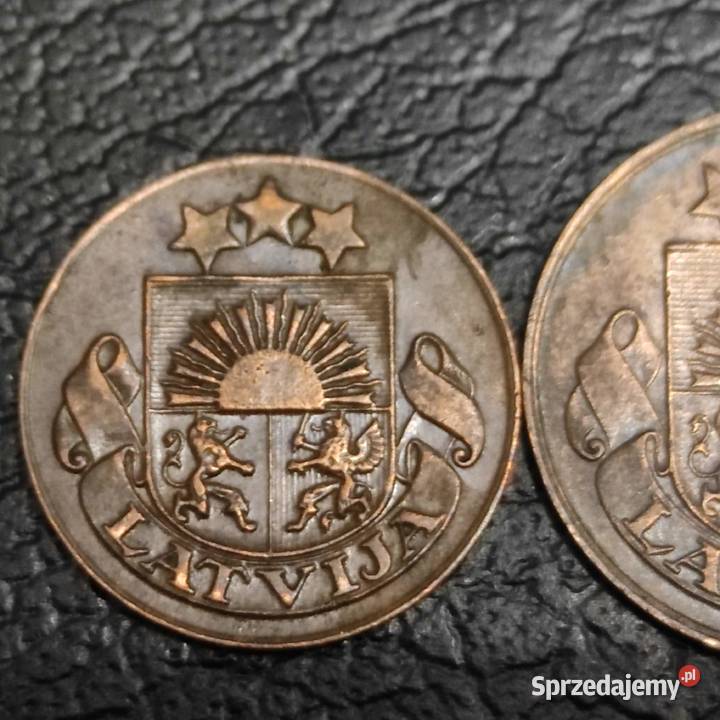 Monety Łotwa 2 i 1 santimy 1928 r