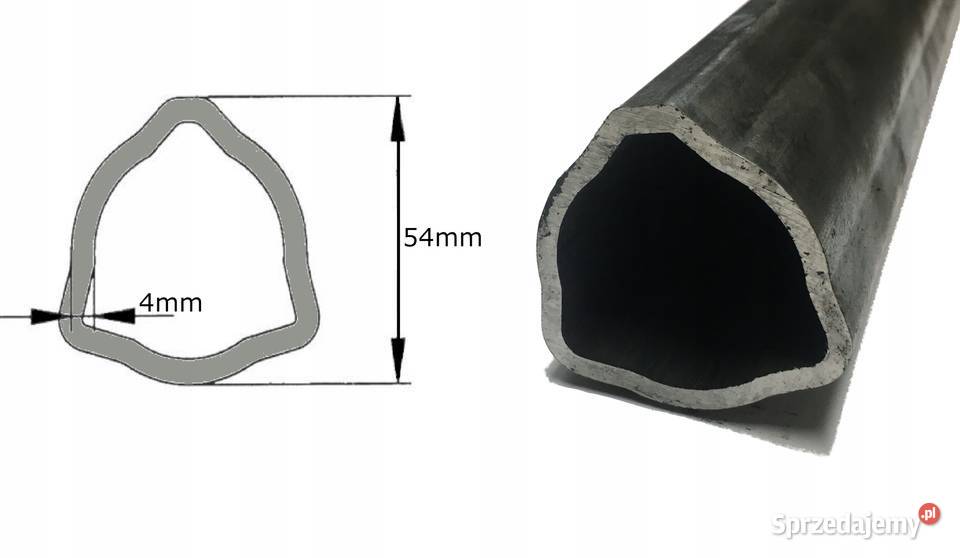 Rura wału WOM profilowana trójkąt 54x4mm 1m Kamionna