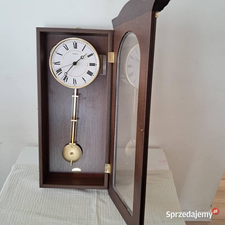 Wahadłowy zegar ścienny AMS sterowany sygnałem Gdów sprzedam