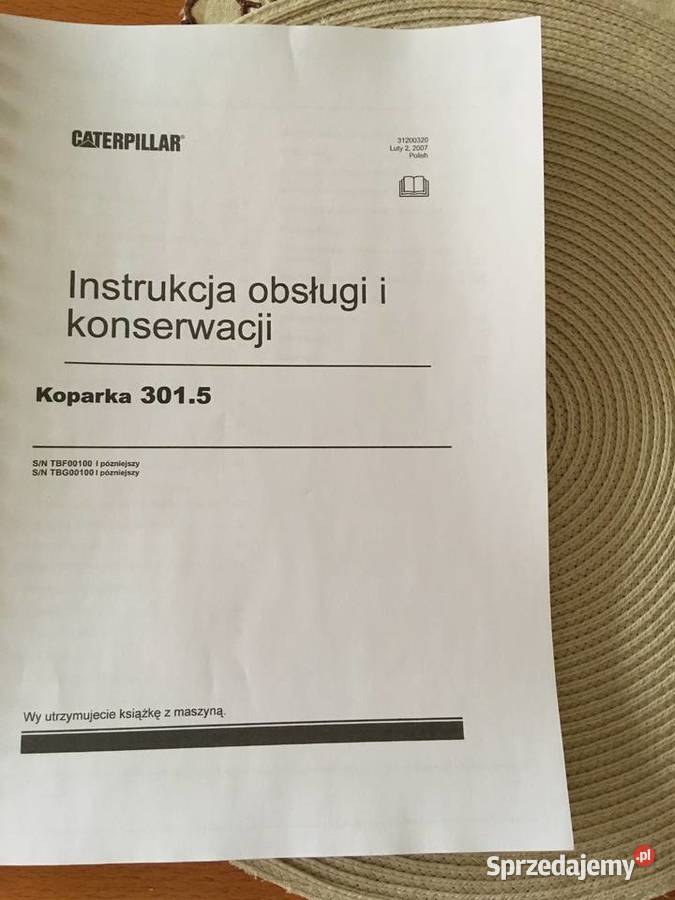 dtr instrukcja obsługi caterpillar 301.5 i iNNE