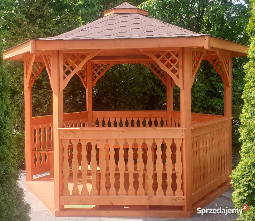 Altanka sześciokątna i ogrodowa drewniana