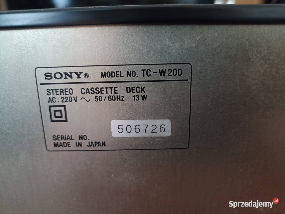 Deck magnetofon Sony TCW200 wymianie pasków i Oświęcim