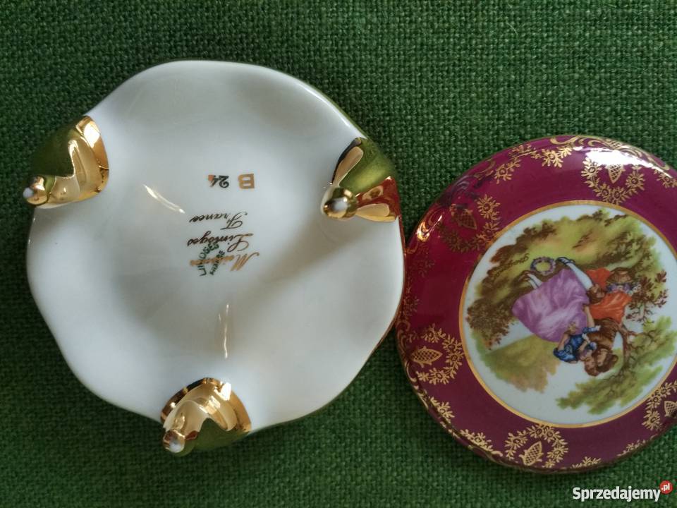 Porcelana francuska sygnowane puzderko na małopolskie Ropa