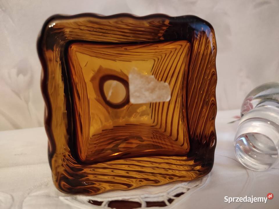 Karafka kryształowa grube miodowe szkło NOWA Białystok