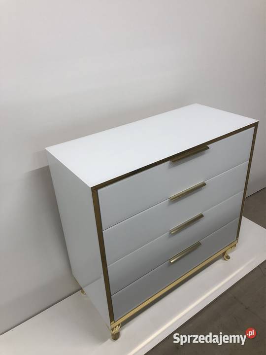 Komoda biała złota noga Ludwik glamour Kępno