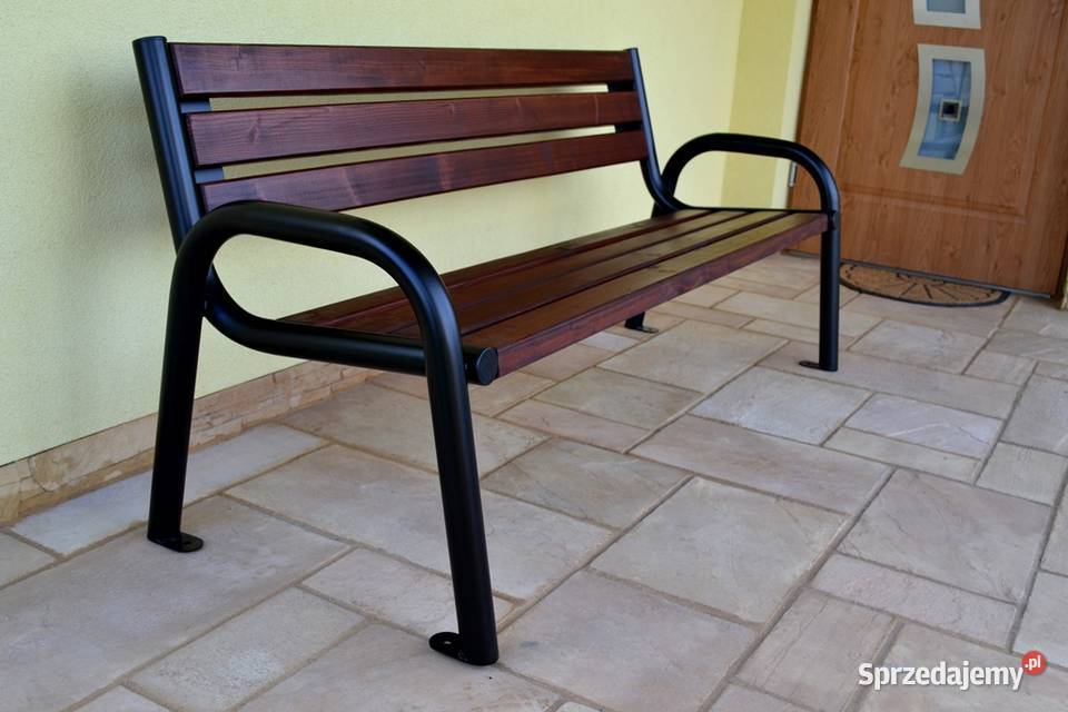 Ławka parkowa z oparciem miejska ogrodowa FADO Kraków