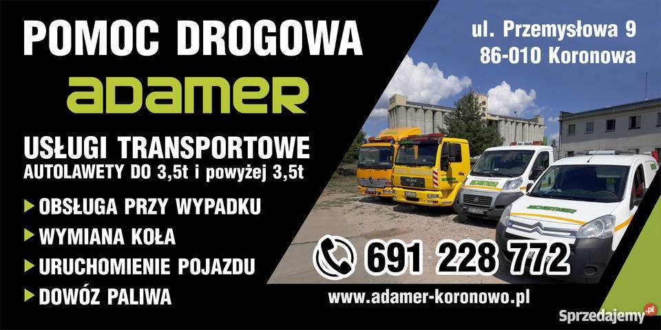 Pomoc Drogowa 24h Koronowo Buszkowo Bydgoszcz kujawsko-pomorskie