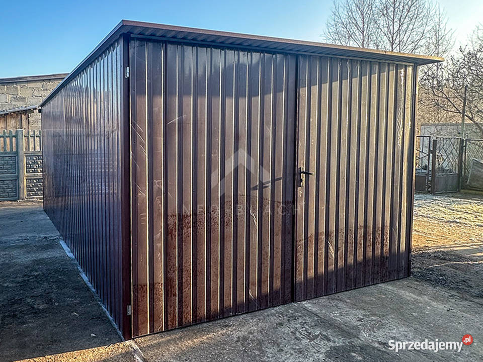 Blaszak Garaż Blaszany 3x7m Brama Dwuskrzydłowa blacha