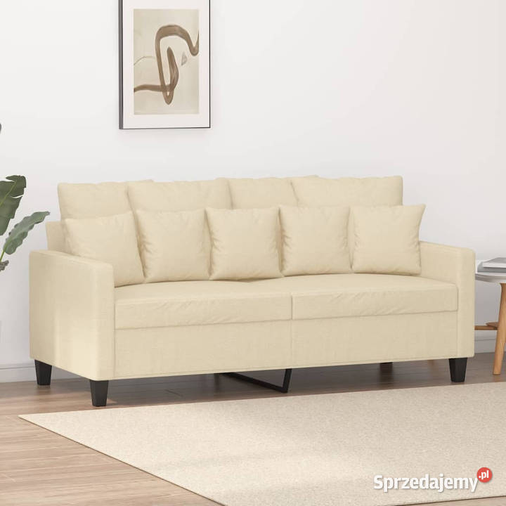 2osobowa sofa kremowa 140 tapicerowana tkaniną Warszawa