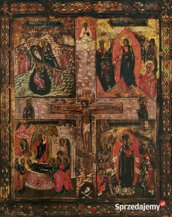 Ikona czteropolowa Jezus Chrystus Ukrzyżowany Warszawa