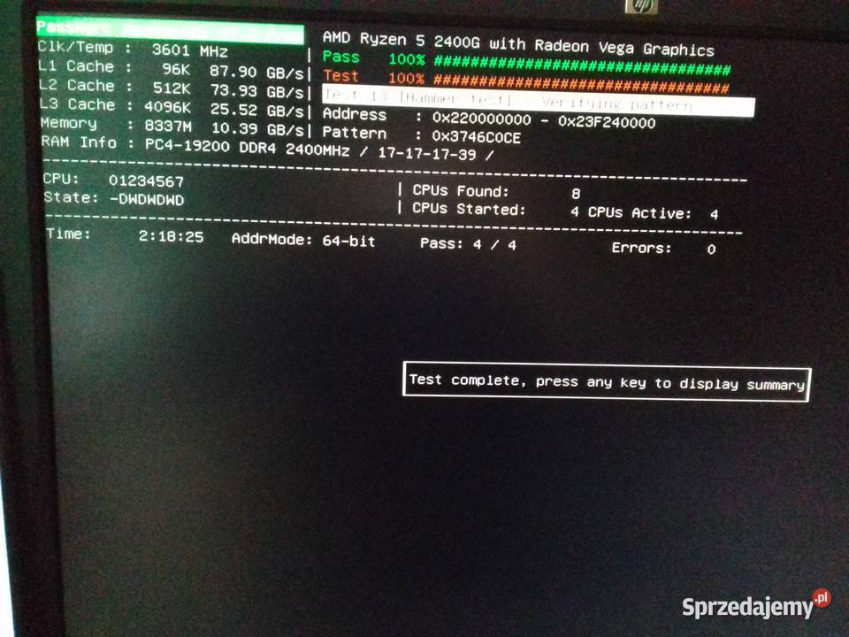 Kingston Fury Beast DDR4 8GB sprawna 3200MHz Bydgoszcz