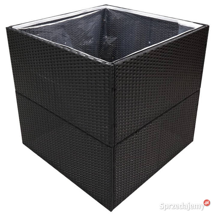 Donica ogrodowa czarna 80x80x80 rattan PE Warszawa