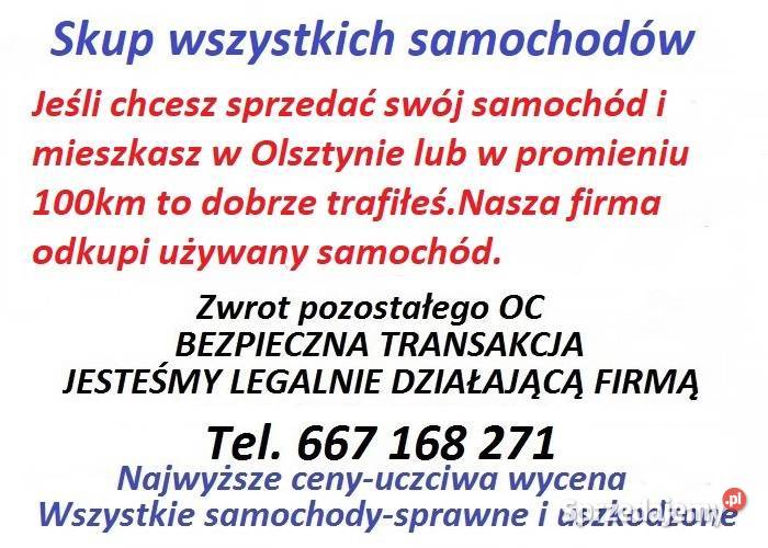 Skup samochodów Olsztynszybki skup aut Skup pojazdów warmińsko-mazurskie Olsztyn