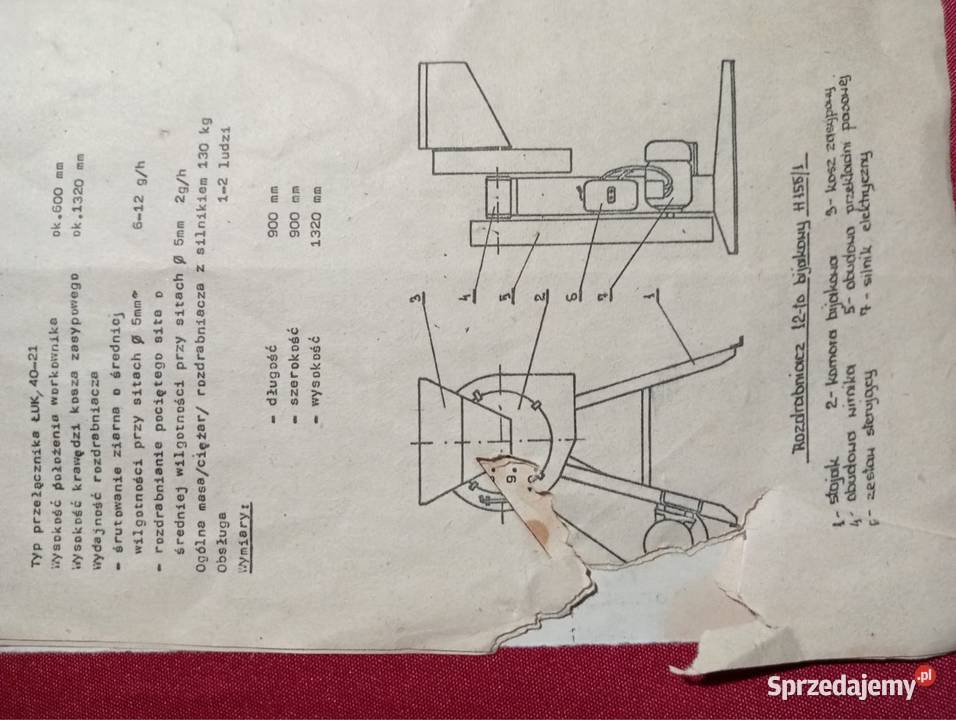 śrutownik bijakowy rozdrabniacz h1551 Opole