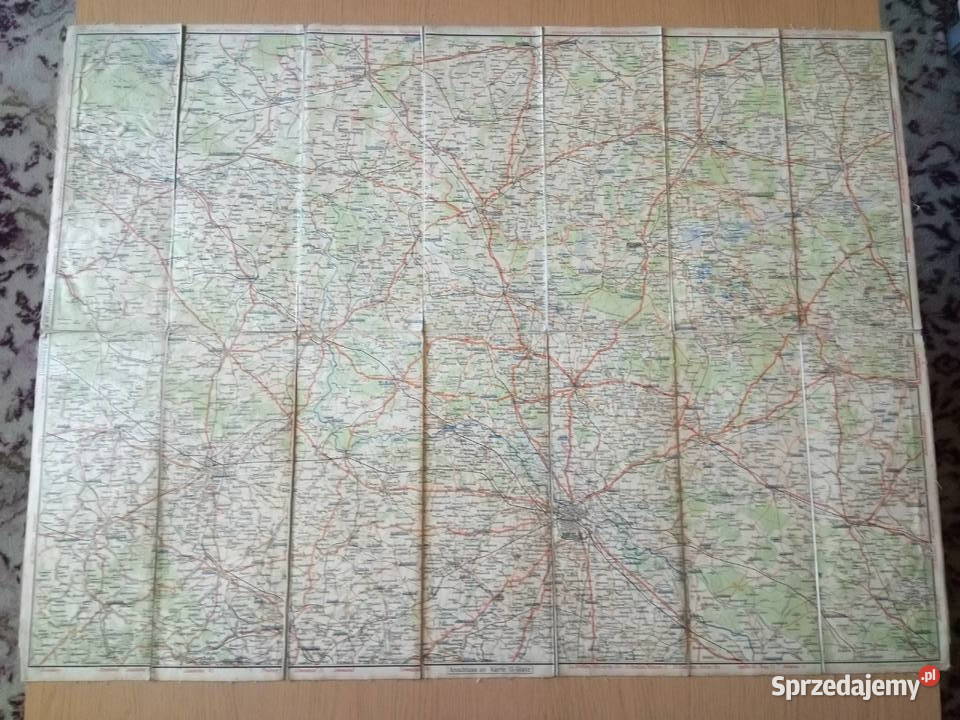 Mapa niemiecka przedstawiająca Breslau Wrocław Dąbrowa Górnicza sprzedam