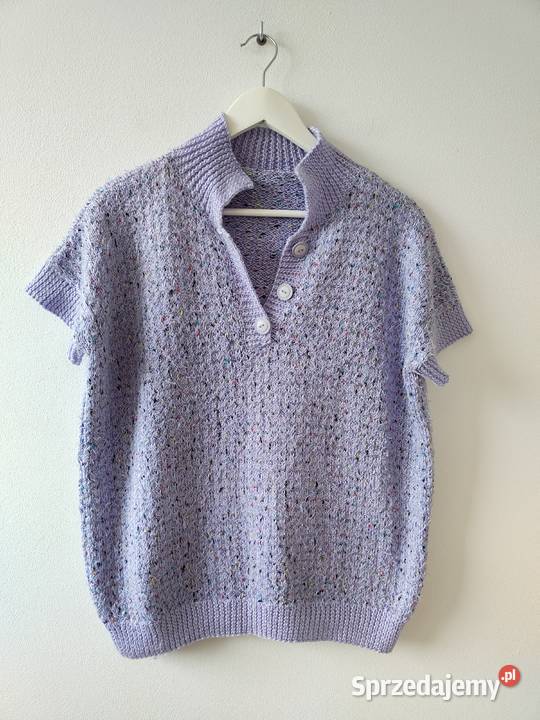 Fioletowy sweter Kamizelka Vintage 42 44 y2k Jasło