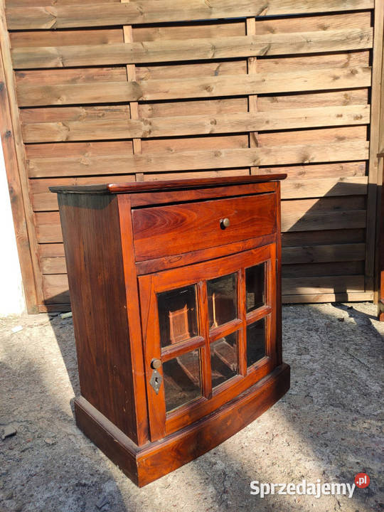 Witryna szafka barek drewniana drewno kolonialna Warszawa