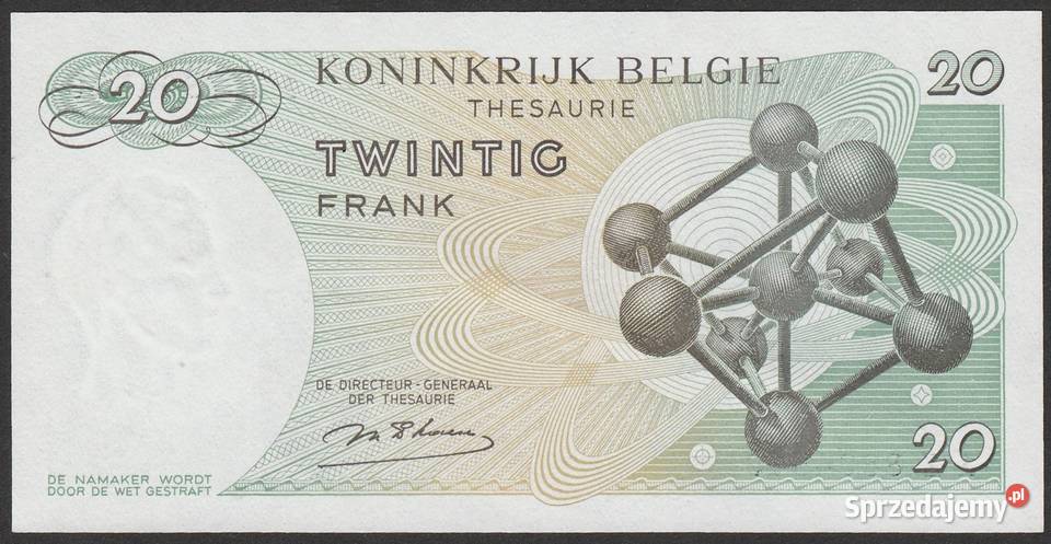 Belgia 20 franków 1964 1Z stan bankowy UNC łódzkie Łódź sprzedam