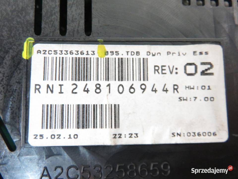 LICZNIK RENAULT MEGANE III 16 16V A2C53363613