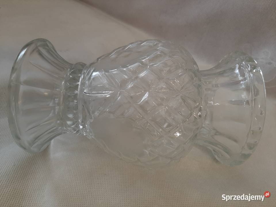 Stary duży wazon z przezroczystego szkła lata Porcelana i szkło Inowrocław sprzedam