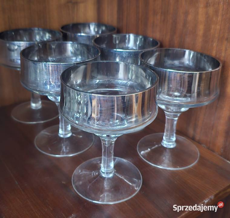 Vintage Krosno komplet szkło platynowe szklanki Katowice sprzedam