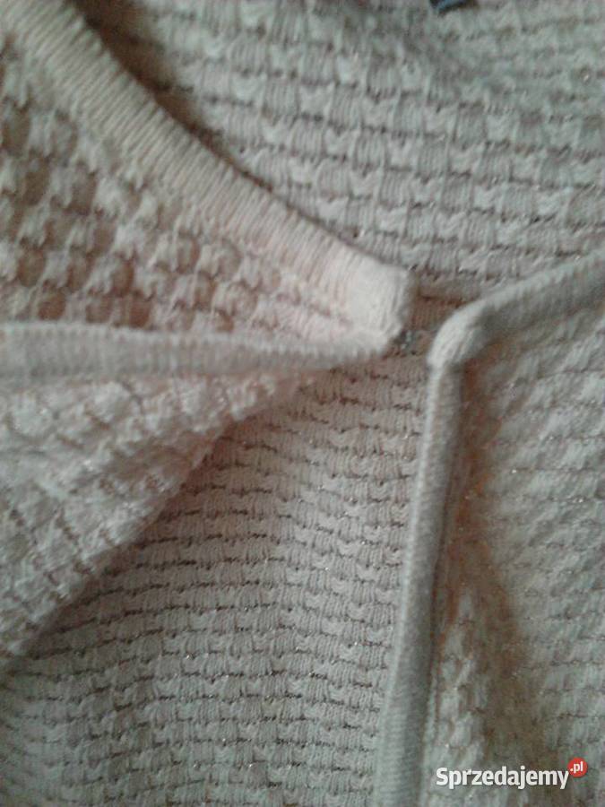 Sweter zapinany na gorze wszyta delikatna złota Bez wzoru Swetry i golfy Kraków