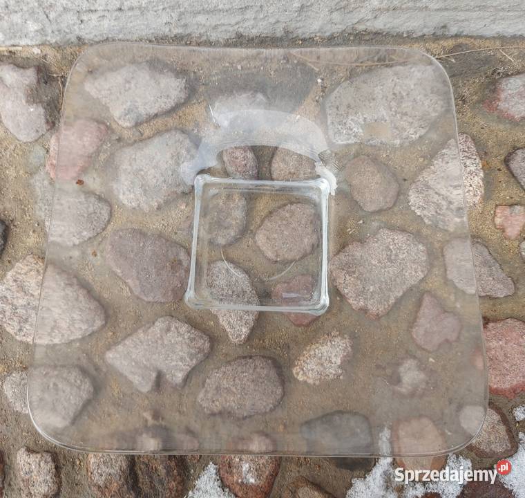 Szklana patera talerz na owoce DUŻA Sędziejowice