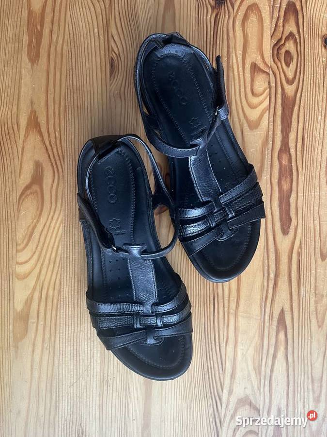 Sandały damskie skórzane czarne firmy Ecco Flash Sandały i klapki pomorskie Gdańsk