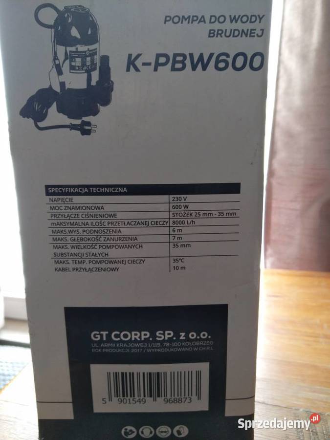 Pompa do brudnej wody zatapialna Kaltmann nowa Ogród zachodniopomorskie Stargard sprzedam