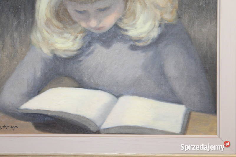 Obraz olejny świetle lampy Ole Skibstrup 265 Szczecin sprzedam