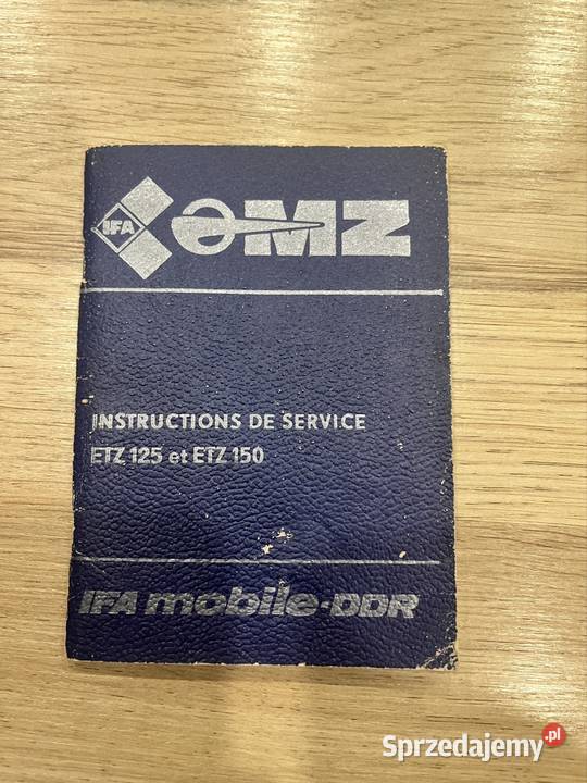 Książeczka serwisowa mz etz 125150 org DDR Kolbuszowa sprzedam