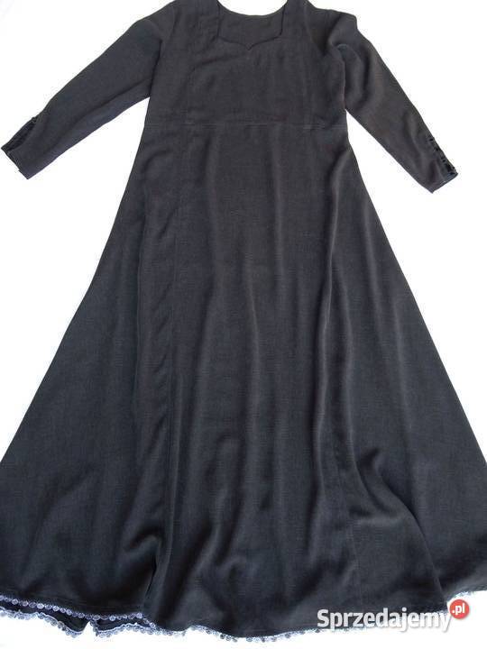 Długa Sukienka grafitowa ciemnoszara 40 L Spódnice i sukienki Nowy Sącz